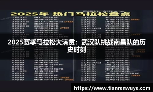 2025赛季马拉松大满贯：武汉队挑战南昌队的历史时刻